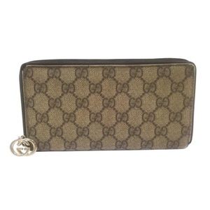 Gucci brown monogram coated canvas long wallet